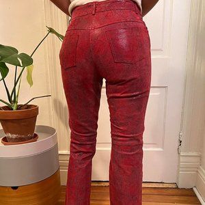 SOLD - DOLLHOUSE Vintage Snakeskin Leather Pants